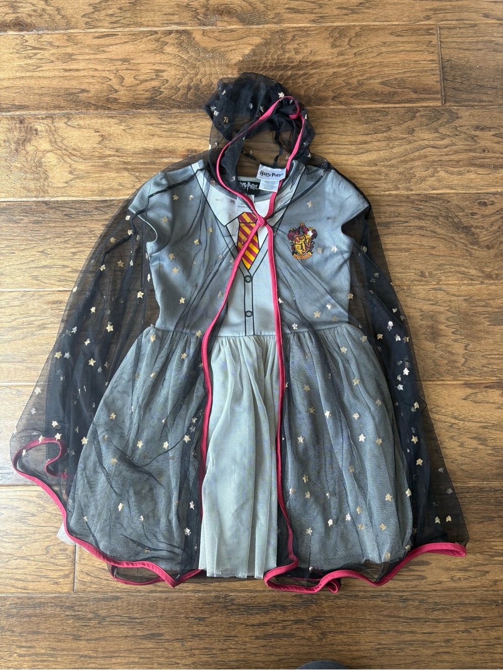 Warner Bros. Black Hooded Cape with Gryffindor-Inspired Dress
